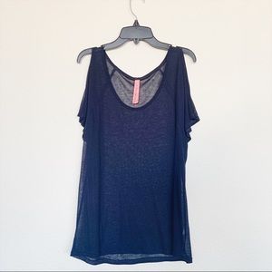 Eight Sixty Sheer Cold Shoulder Top